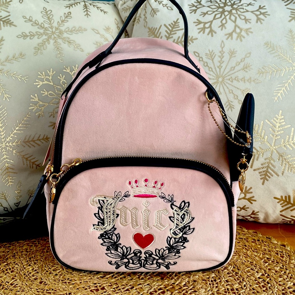 Juicy Couture Heritage Backpack, Light Pink and Chocolate